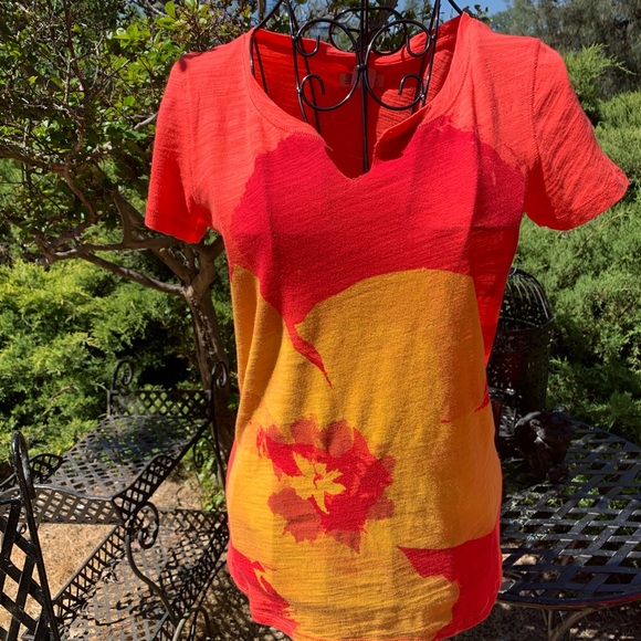 Lucky Brand Tops - Lucky Brand Red Fitted Short Sleeve Tee in orange